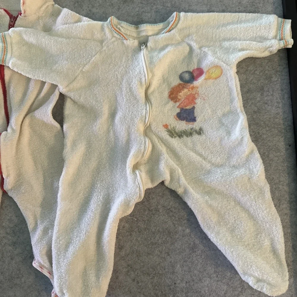 Vintage JC Toys Baby Doll Care Set Clear Bag/backpack With 4 Baby PJ's & Blanket